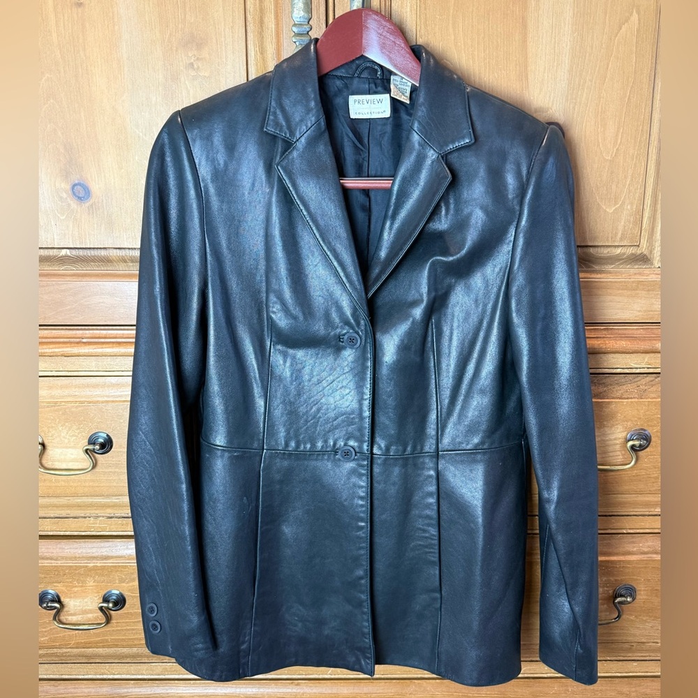 Preview Collection Genuine Lambskin Black Leather Jacket